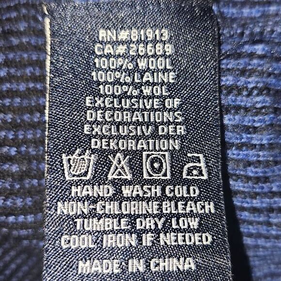 Robert Graham Mens Blue Wool 1/4 Zip Pullover Sweater‎ XL - Picture 7 of 7